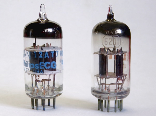 12AT7 and 6201 vacuum tubes