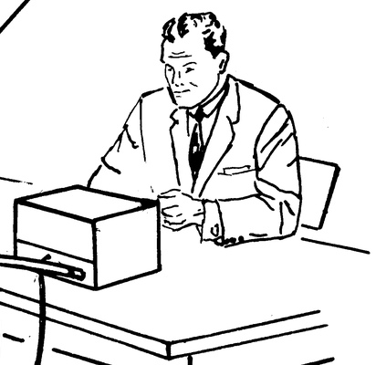 Man listening to radio