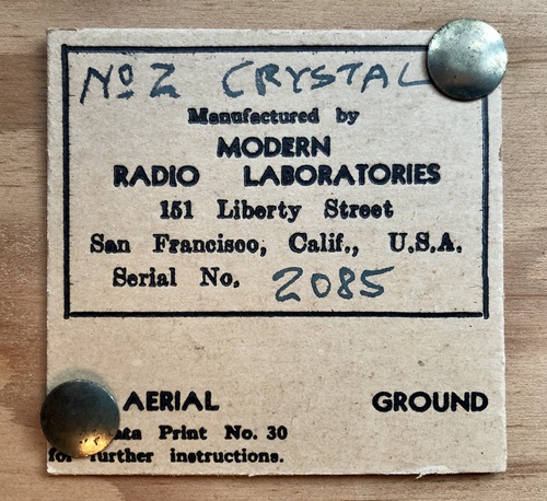 MRL No.2 Crystal Set