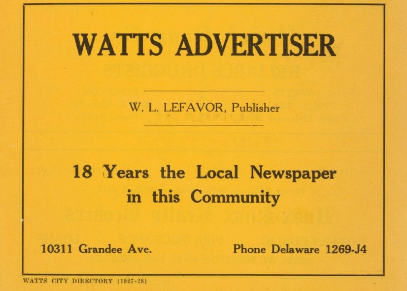 Watts City Directory 1928