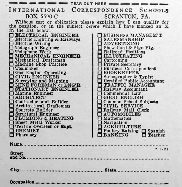 International Correspondence Schools 1922