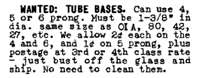 tube bases wanted