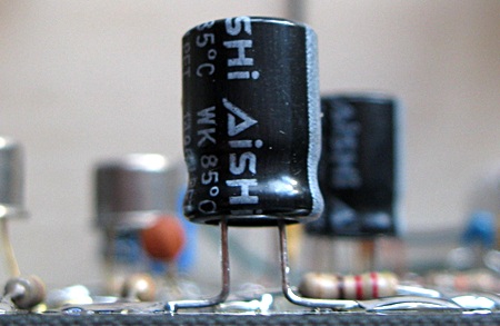 Soldered capacitor