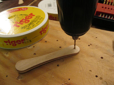 Drilling popsicle sticks